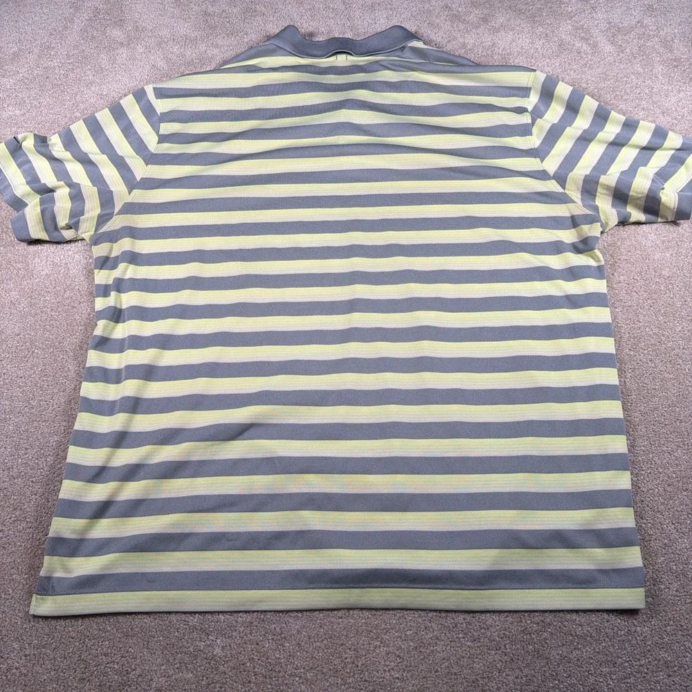 Nike Golf‎ Tour Performance Mens Short Sleeve Polo Shirt 2XL Yellow Gray Striped